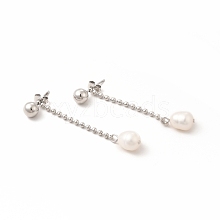 304 Stainless Steel Ball Chain Stud Earrings EJEW-C017-01P