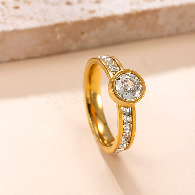 304 Stainless Steel & Rhinestone Finger Rings WG87391-01-1