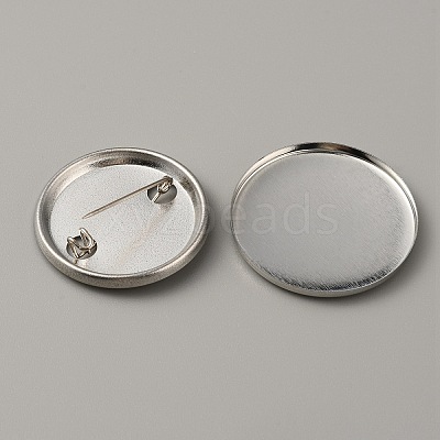 Flat Round Iron Badge Button Parts DIY-WH0297-15B-1