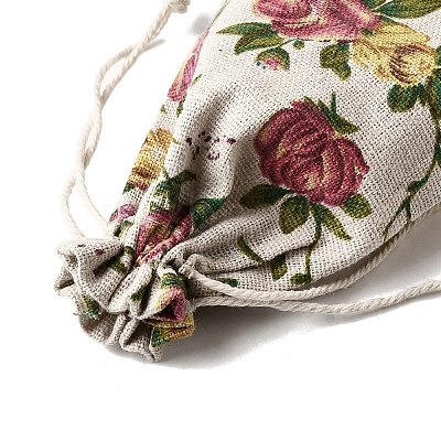 12Pcs 12 Styles Valentine's Day Printed Rectangle Burlap Cloth Packing Pouches ABAG-U006-02B-1