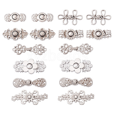 16 Pairs 8 Style Alloy Adjustable Jean Button Pins DIY-TA0013-01P-1