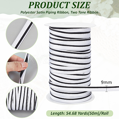 Polyester Satin Piping Ribbon OCOR-WH0091-32A-1