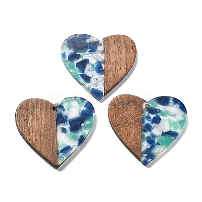 Resin and Walnut Pendants FIND-R051-09G-1