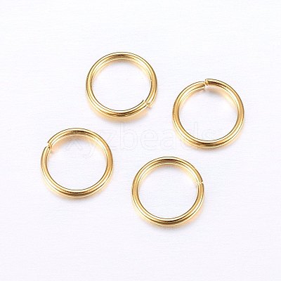 304 Stainless Steel Open Jump Rings STAS-O098-01G-08-1