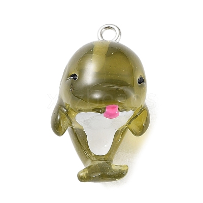 Transparent Resin Sea Animal Pendants RESI-P033-C01-1