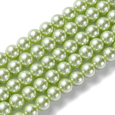 Eco-Friendly Dyed  Glass Pearl Round Bead Strands HY-A002-8mm-RB065-1