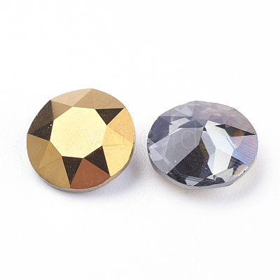 Pointed Back & Back Plated Glass Rhinestone Cabochons RGLA-J012-8mm-001DO-1