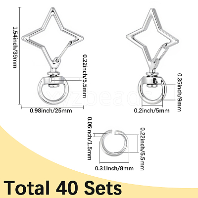 40 Sets Alloy Swivel Clasps FIND-SP0004-33B-1