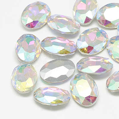 Pointed Back Glass Rhinestone Cabochons RGLA-T080-8x10mm-05-1