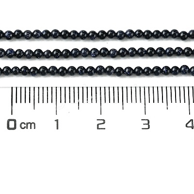 Synthetic Blue Goldstone Beads Strands G-N0200-01D-2mm-1
