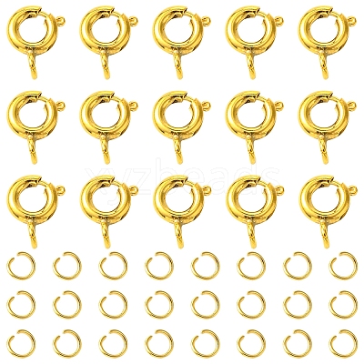 Brass Spring Ring Clasps KK-FS0001-50G-1