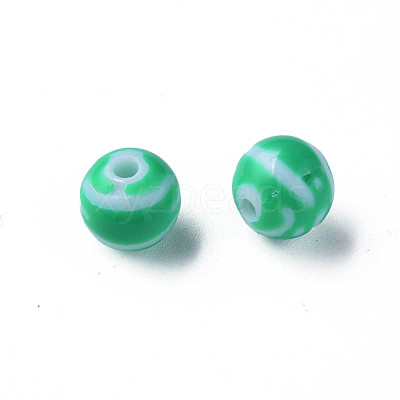 Opaque Striped Acrylic Beads MACR-S373-27D-07-1