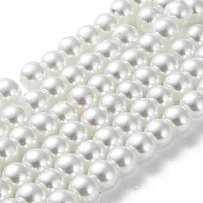 Baking Paint Pearlized Glass Pearl Round Bead Strands X-HY-Q003-6mm-01-1
