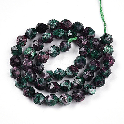 Dyed Natural Sesame Jasper Beads Strands G-T139-8mm-47F-1