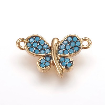 Brass Cubic Zirconia Links ZIRC-K070-12G-1