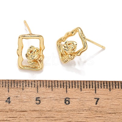 Brass Stud Earrings EJEW-G432-01G-1