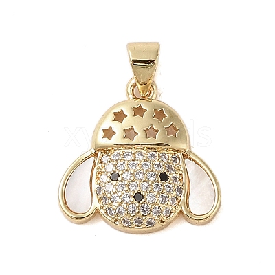 Brass Micro Pave Clear Cubic Zirconia Pendants KK-I712-27G-1