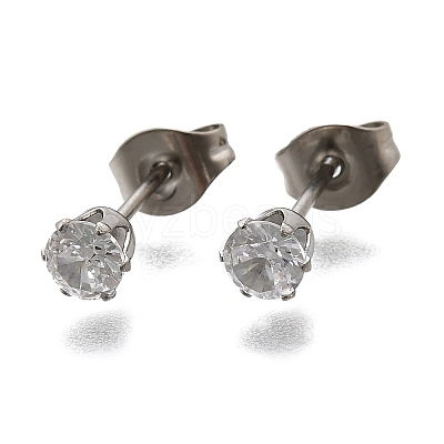 Cubic Zirconia Ear Studs STAS-E051-3B-1