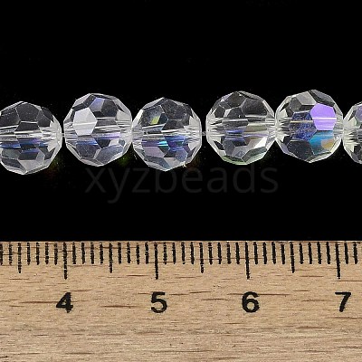 Electroplate Transparent Glass Beads Strands EGLA-A035-T8mm-L19-1