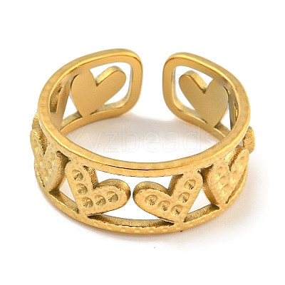 Ion Plating(IP) 304 Stainless Steel Cuff Finger Ring Settings STAS-P365-30G-1