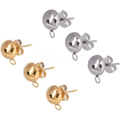 304 Stainless Steel Stud Earring Findings STAS-UN0001-46-1