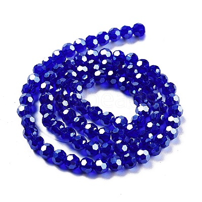 Electroplate Transparent Glass Beads Strands EGLA-A035-T6mm-A06-1