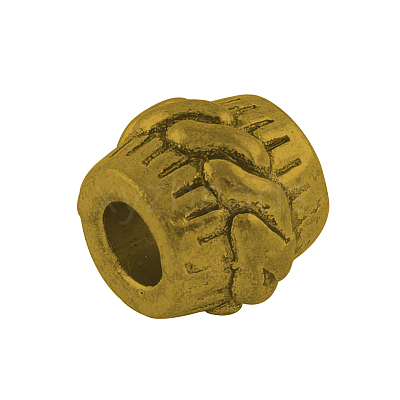 Tibetan Style Alloy Barrel Large Hole European Beads TIBEB-5412-AG-LF-1