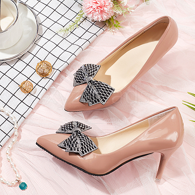 2Pcs Cloth with Rhinestone Shoe Buckle Clips FIND-FH0008-78B-1