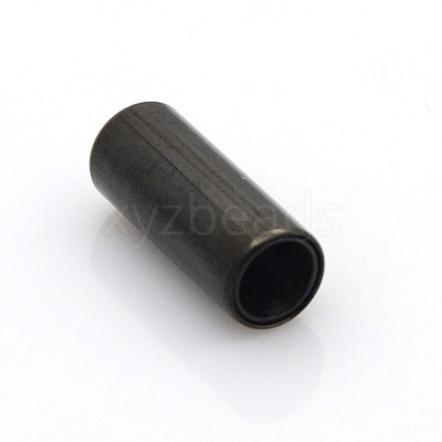 304 Stainless Steel Smooth Surface Magnetic Clasps with Glue-in Ends Fit 5mm Cords STAS-O042-B-15-1