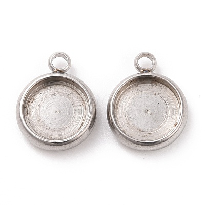 Tarnish Resistant 304 Stainless Steel Pendant Cabochon Settings STAS-K202-03C-P-1
