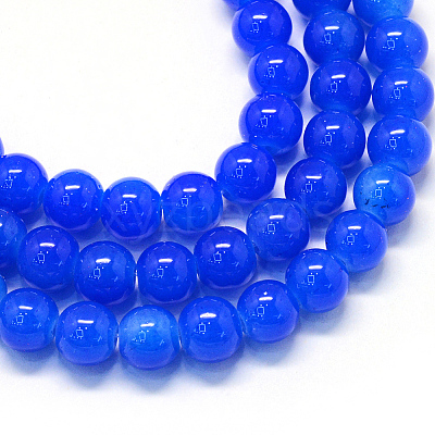 Baking Paint Imitation Jade Glass Round Bead Strands DGLA-Q021-8mm-33-1