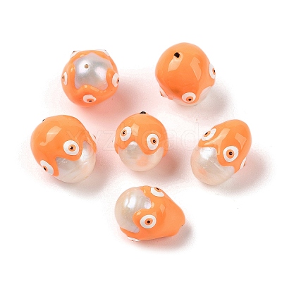 Natural Cultured Freshwater Pearl Enamel Beads PEAR-G014-05C-1