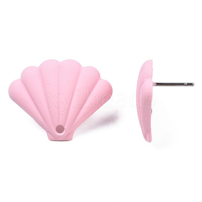 Spray Painted Iron Stud Earring Findings IFIN-N008-018C-1