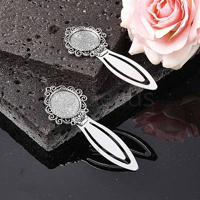 Tibetan Style Bookmark Cabochon Settings LS-X-TIBE-S157-AS-NR-1