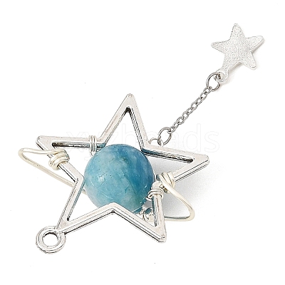 Natural Hemimorphite Pendants PALLOY-TA00444-01-1