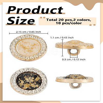 20Pcs 2 Colors 1-Hole ABS Plastic Buttons BUTT-LP0001-80-1