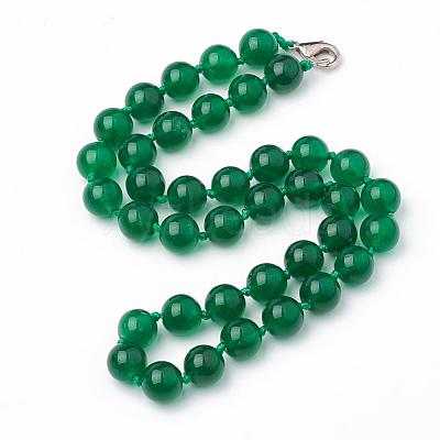 Natural Malaysia Jade Beaded Necklaces NJEW-S404-18-1