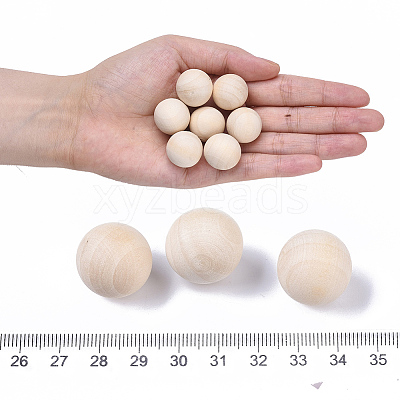 Natural Wooden Round Ball WOOD-T014-20mm-1