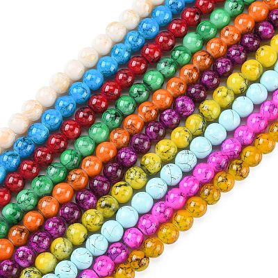 Baking Paint Glass Round Bead Strands DGLA-Q019-8mm-M-1