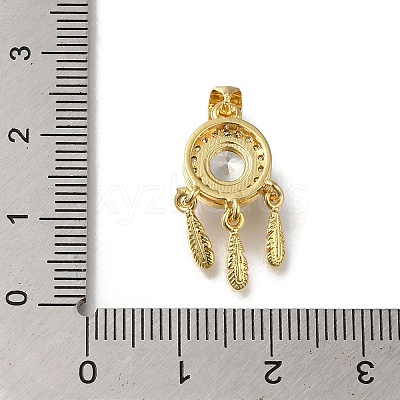 Rack Plating Brass Micro Pave Cubic Zirconia Pendants KK-G500-28G-05-1