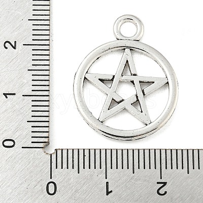 Tibetan Style Alloy Ring with Star Pendants TIBEP-Q043-036-RS-1