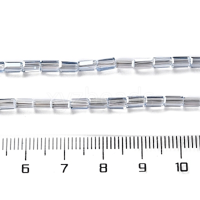 Electroplate Transparent Glass Beads Strands Pearl Luster Plated EGLA-H106-01A-PL06-1
