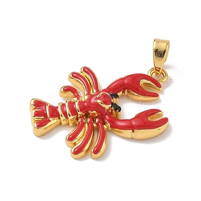 Brass Enamel Pendants KK-Z124-01G-03-1