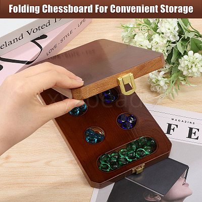 Wooden Chess Board Game Box DJEW-FG0006-82-1