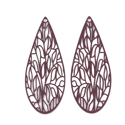 430 Stainless Steel Filigree Pendants STAS-S108-11C-1