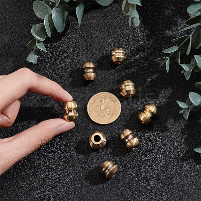 8Pcs 4 Styles Outdoor EDC Tool Brass Parachute Rope European Beads KK-NB0003-64-1