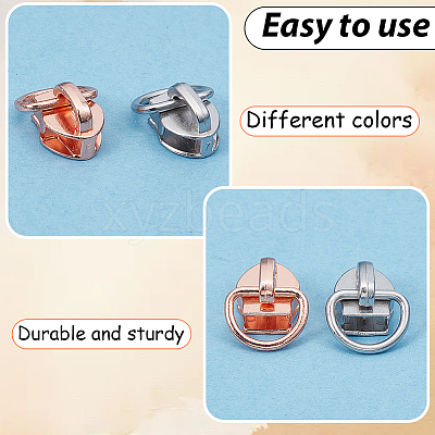 20Pcs 2 Colors Alloy Zipper with D Ring SENE-CY0001-12A-1