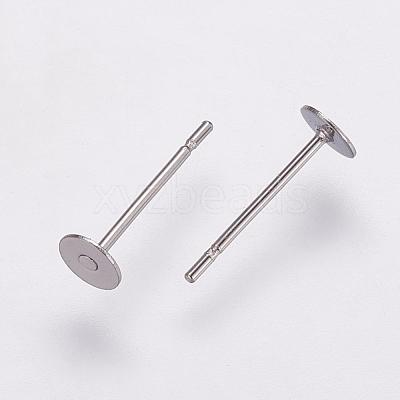 Non-Tarnish 304 Stainless Steel Stud Earring Settings STAS-K146-009-4mm-1