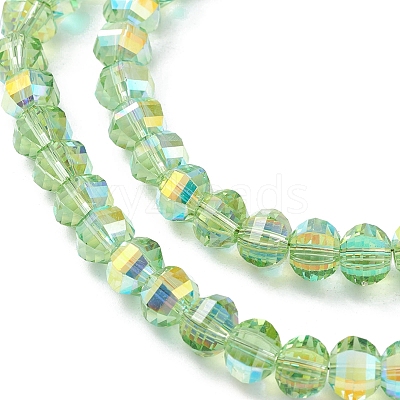 Electroplate Transparent Glass Beads Strands EGLA-K015-13E-1