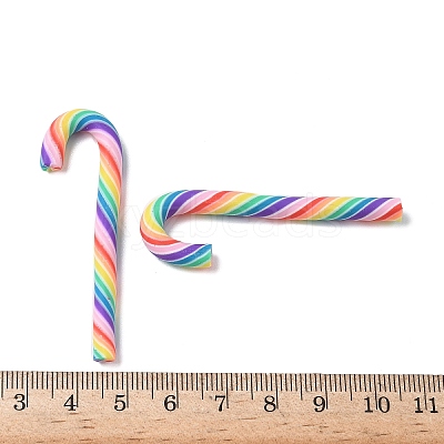 Christmas Candy Cane Handmade Polymer Clay Beads CLAY-P005-04D-1